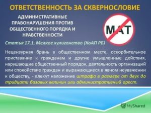 Нецензурная лексика коап