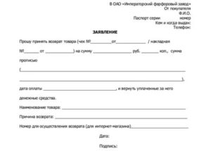 Образец письма на возврат материалов поставщику