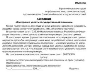 Образец ходатайство о предоставлении отсрочки оплаты экспертизы в гпк