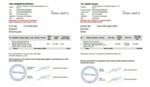 Образец инвойса на услуги декларирования