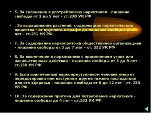 Наказание за склонение к употреблению несовершеннолетних