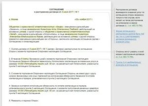 Образец слглашения о расторжении контракта по 44фз