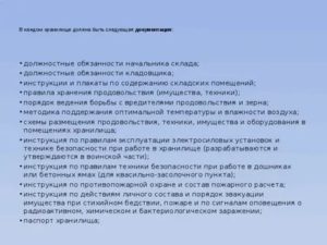 Должностная инструкция старшего кладовщика склада