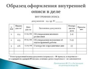 Как написать реестр для сдачи папок в архив