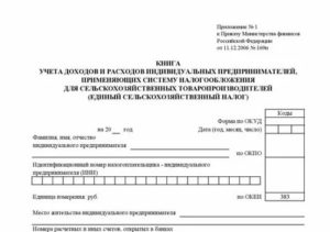 Образец книги учета доходов и расходов при енвд