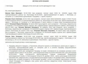 Образец договора купле продажи квартиры где собственники несовершеннолетние дети